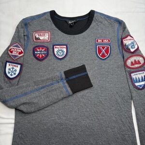 Alp N Rock Ski USA Patch Long Sleeve Crew Neck Shirt Women S Outdoor Hiking